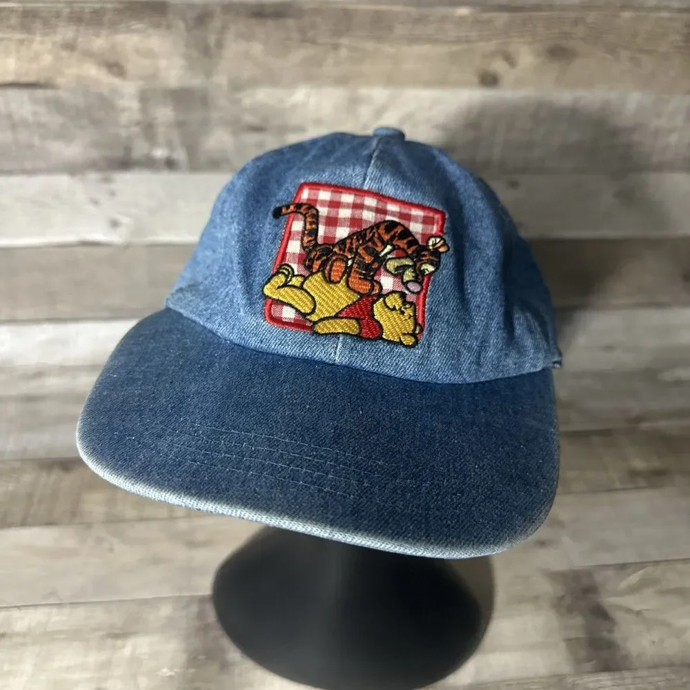 Winnie The Pooh/Tigger Adult Cap Vintage Disney Hat Elastic back Flat Brim